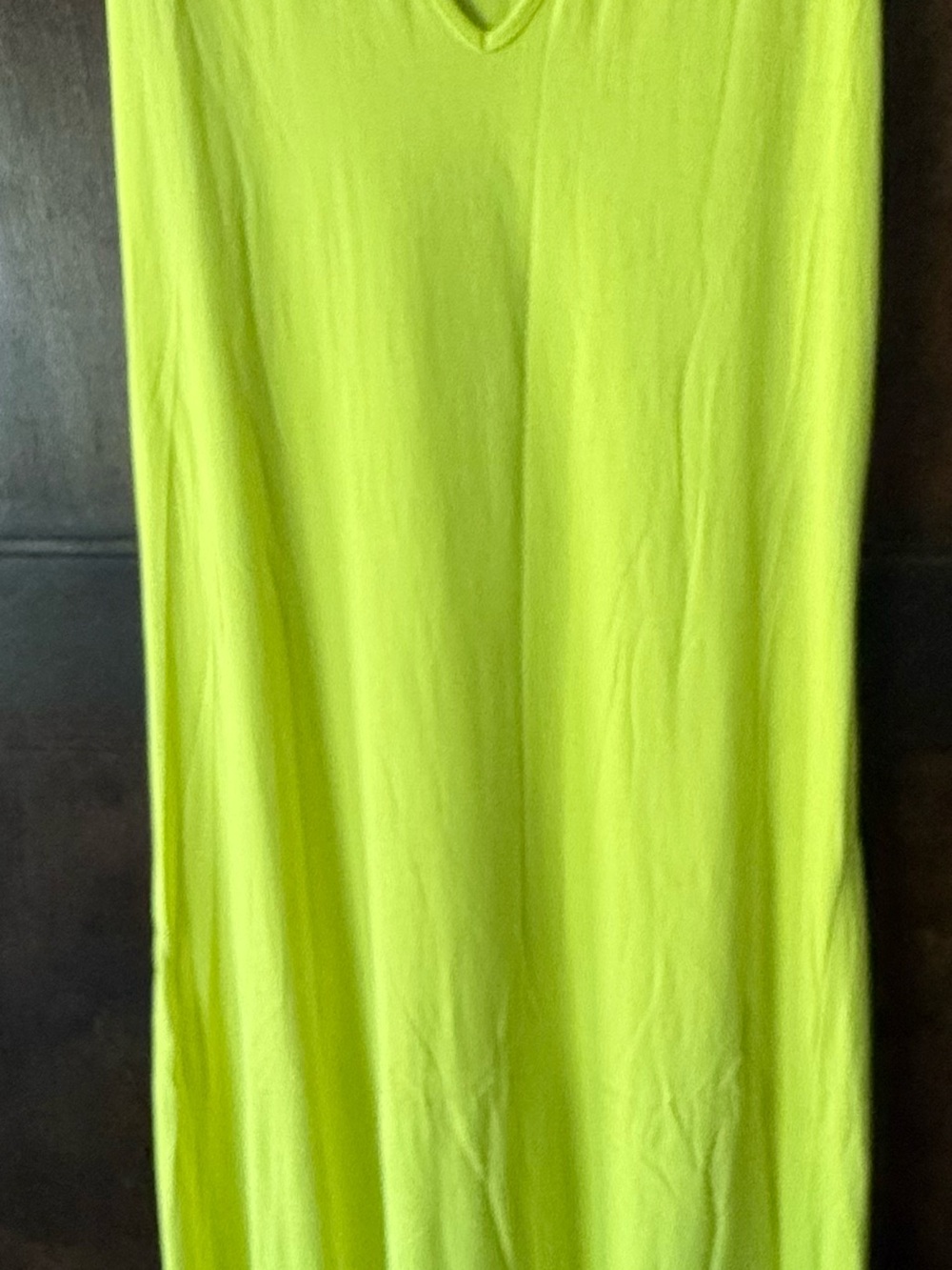 Ralph Lauren Neon Lime V-Neck Maxi Dress